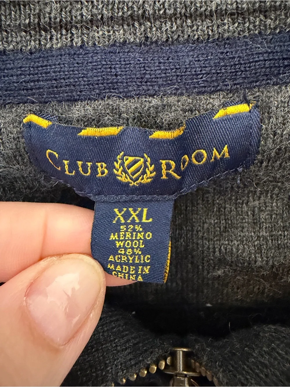 Club room Quarter Zip Men’s Merino Wool Blend Pull Over Sweater XXL Black